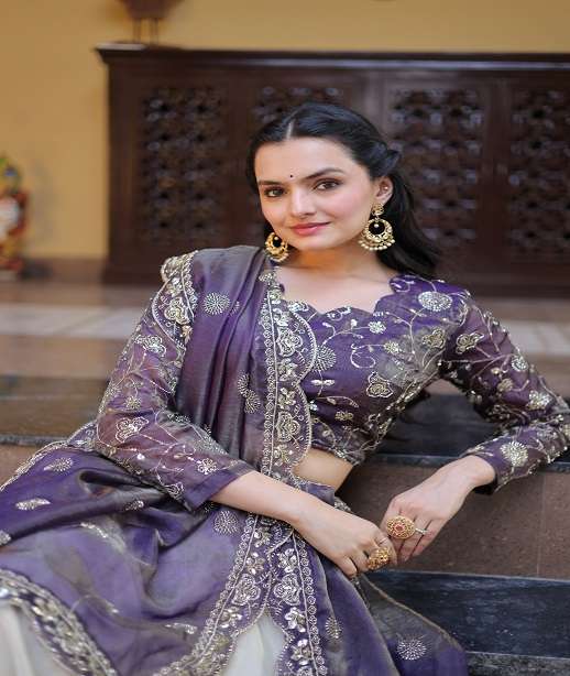 DESIGNER BRIDAL WEDDING PARTY WEAR COSMOS SILK LEHENGA CHOLI SENHORA DRESSES LW 7164 COLOR