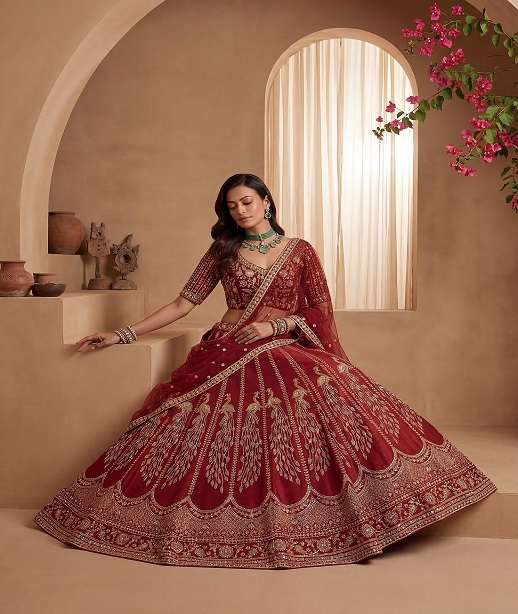 DESIGNER BRIDAL WEDDING PARTY WEAR SILK HAND WORK SEQUENCE LEHENGA CHOLI SENHORA DRESSES SM PC HAYAT 101-107