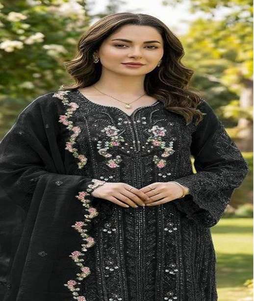DESIGNER FANCY PARTY WEAR CHIFFON PAKISTANI SALWAR SUIT SHF 1218 COLOR