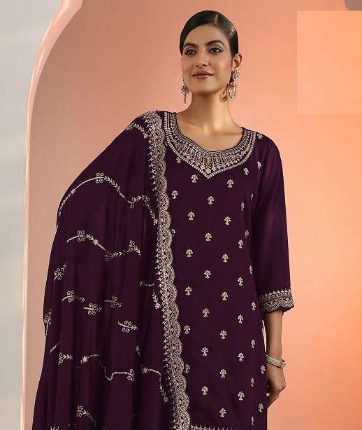 DESIGNER FANCY PARTY WEAR FAUX BLOOMING GEORGETTE SHARARA SALWAR SUIT PALAZZO JG 3311 COLOR
