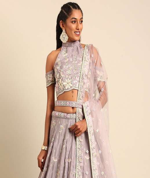 DESIGNER BOLLYWOOD WEDDING WEAR HEAVY GEORGETTE LEHENGA CHOLI SENHORA DRESSES NT 5791 COLOR