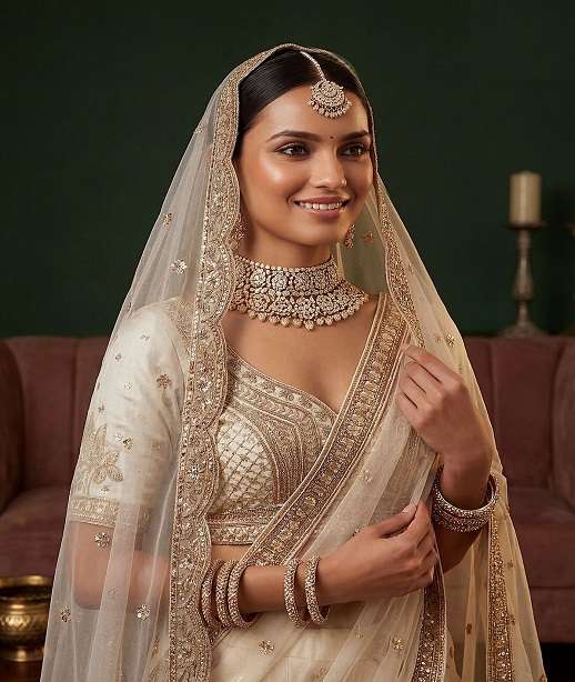 DESIGNER BRIDAL WEDDING PARTY WEAR SILK HAND WORK SEQUENCE DOUBLE DUPATTA SILK LEHENGA CHOLI SENHORA DRESSES SM 3017 COLOR