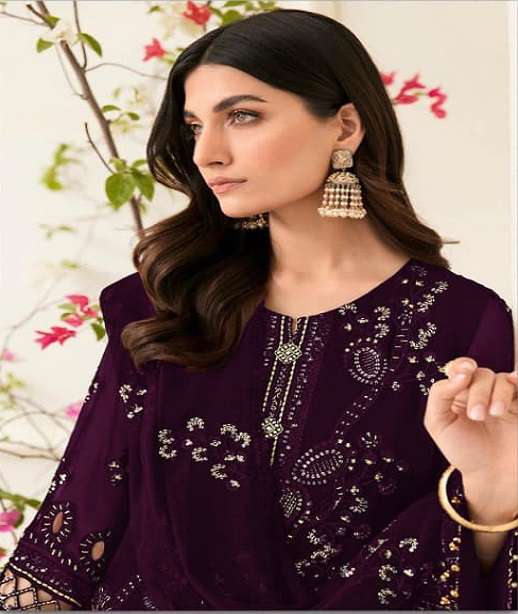 DESIGNER FANCY PARTY WEAR BLOOMING FAUX GEORGETTE PAKISTANI SALWAR SUIT SHF 170 COLOR