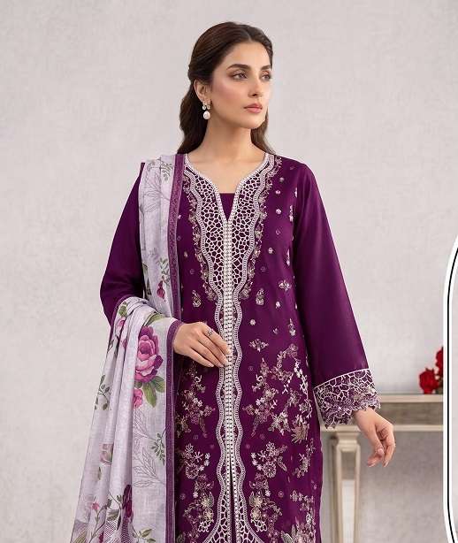DESIGNER FANCY PARTY WEAR SLUB COTTON PAKISTANI SALWAR SUIT JG 5217 COLOR
