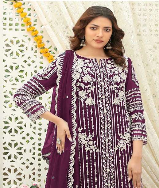 DESIGNER WEDDING PARTY WEAR CHIFFON PAKISTANI SALWAR SUIT CP 924 COLOR