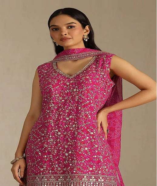 DESIGNER FANCY PARTY WEAR FAUX GEORGETTE SHARARA SALWAR SUIT PALAZZO JG 2115 COLOR