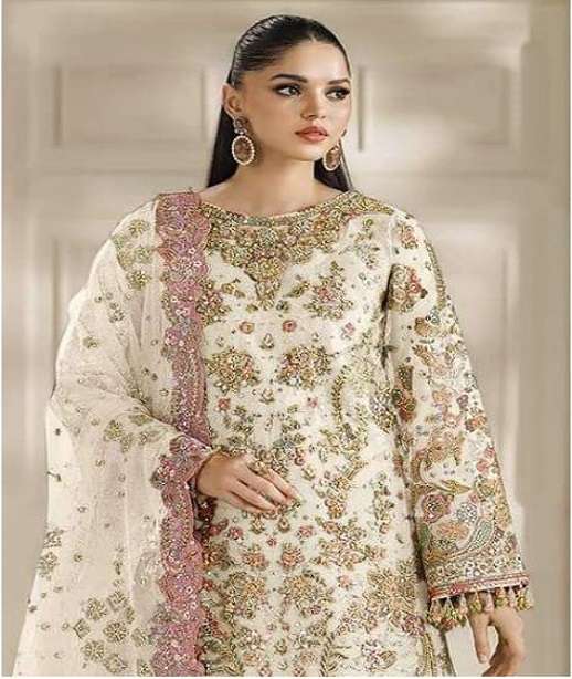 DESIGNER FANCY PARTY WEAR CHIFFON PAKISTANI SALWAR SUIT SHF 1231 COLOR