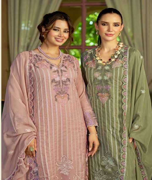 DESIGNER FANCY PARTY WEAR ORGANZA SILK SALWAR SUIT EB VIANA 2451-2453