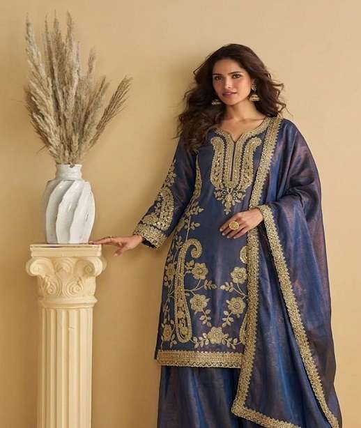DESIGNER FANCY WEDDING PARTY WEAR PURE SILK SALWAR SUIT ARV DIVU 101