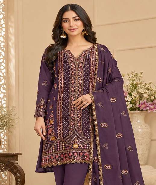DESIGNER WEDDING PARTY WEAR RANGOLI CRUSH PAKISTANI SALWAR SUIT JG 4243