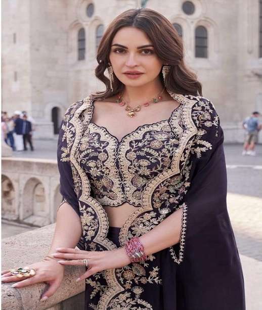 DESIGNER WEDDING PARTY WEAR SILK KOTI JACKET STYLE SALWAR SUIT SY JANNAT 5574 COLOR