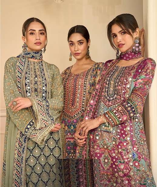 EID SPECIAL REAL MIRROR WORK CREPE SILK GOTA PATTI SHARARA SALWAR SUIT PALAZZO SUIT SY EHSAAS 20001-20003