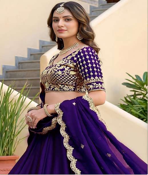 INDIAN DESIGNER BOLLYWOOD WEDDING PARTY WEAR HEAVY RANGOLI SILK LEHENGA CHOLI ZC 5135 COLOR