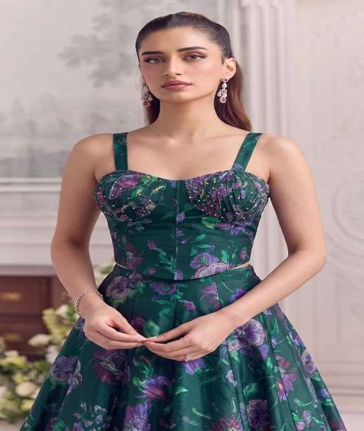 BOLLYWOOD BRIDAL WEDDING PARTY WEAR ORGANZA SILK READYMADE LEHENGA CHOLI SENHORA DRESSES AL 9019-9022