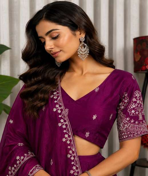 CHINON SILK READYMADE NAVRATRI LEHENGA COLLECTION BRG 1201 COLOR