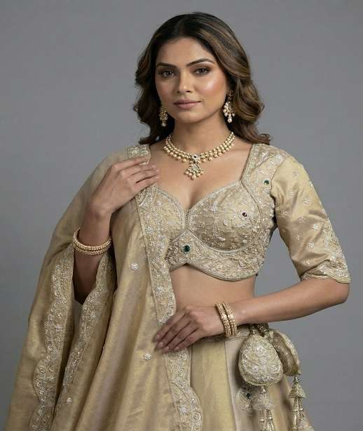DESIGNER BOLLYWOOD BRIDAL WEDDING PARTY WEAR SILK LEHENGA CHOLI SENHORA DRESSES NT 6330 COLOR