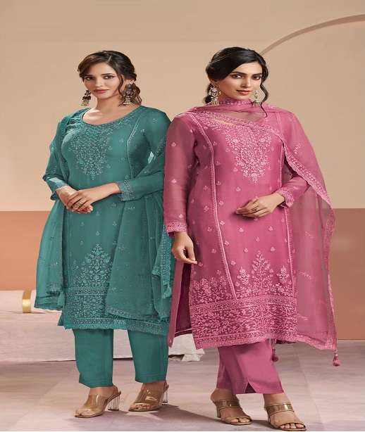 DESIGNER FANCY PARTY WEAR CHIFFON SILK SALWAR SUIT INAYYAH 78181-78185