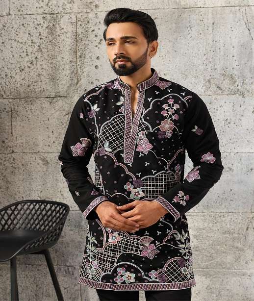 DESIGNER PARTY WEAR READYMADE INDIAN MENS VISCOSE SILK KURTA KF 21171-21172