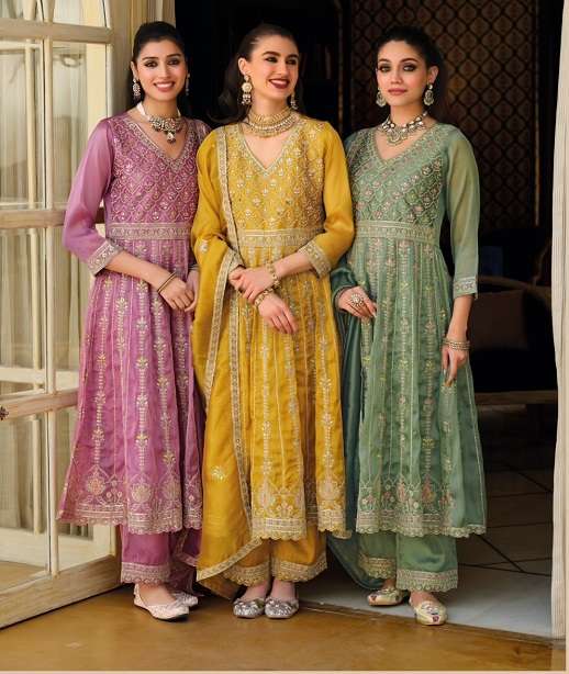 DESIGNER WEDDING PARTY WEAR SIMAR SILK READYMADE SHARARA SALWAR SUIT PALAZZO EB BARBIE 2428-2430