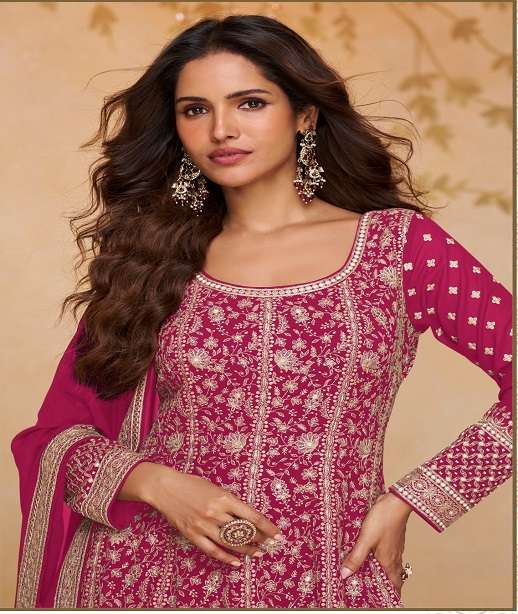INDIAN DESIGNER FANCY WEDDING PARTY WEAR REAL GEORGETTE ANARKALI GOWN SALWAR SUIT GL LIBAS 7685 COLOR