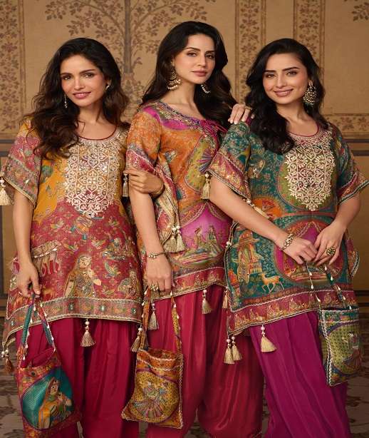DESIGNER FANCY FARSI SUIT COLLECTION IN VISCOS POSITION JACQUARD SILK SY DORI 20110-20113