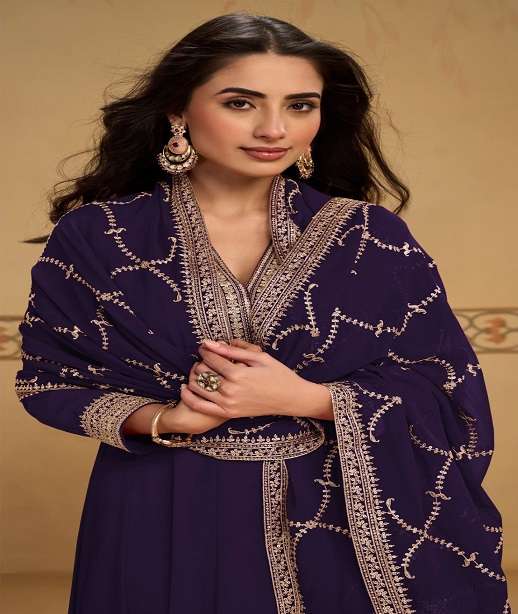 INDIAN DESIGNER FANCY WEDDING PARTY WEAR REAL GEORGETTE SHARARA SALWAR SUIT GL MEHFIL 7709 COLOR