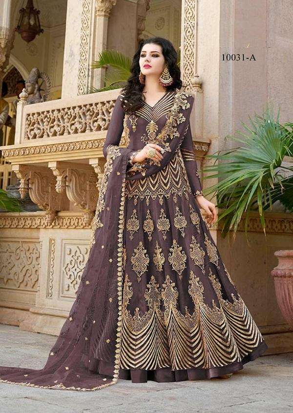 Rama Fashions Raazi Aroos Color Net Fabric Heavy Embroidered Traditional Fashion Occasionally Party Wear Floor Length Anarkali Wedding Special Long Dress Single Piece Wholesaler