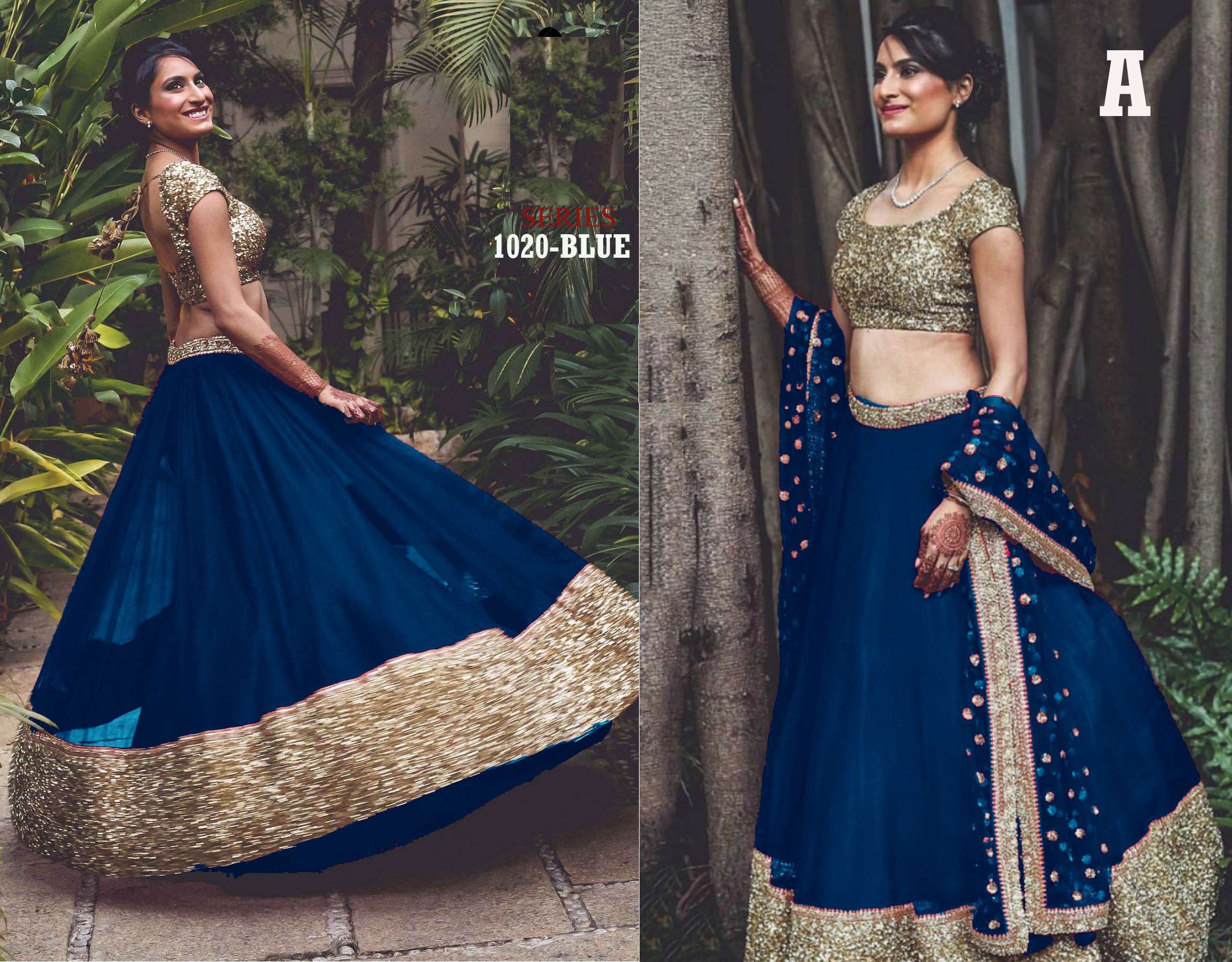 FASCINATING BLUE COLOR DESIGNER NET FANCY BOLLYWOOD LEHENGA