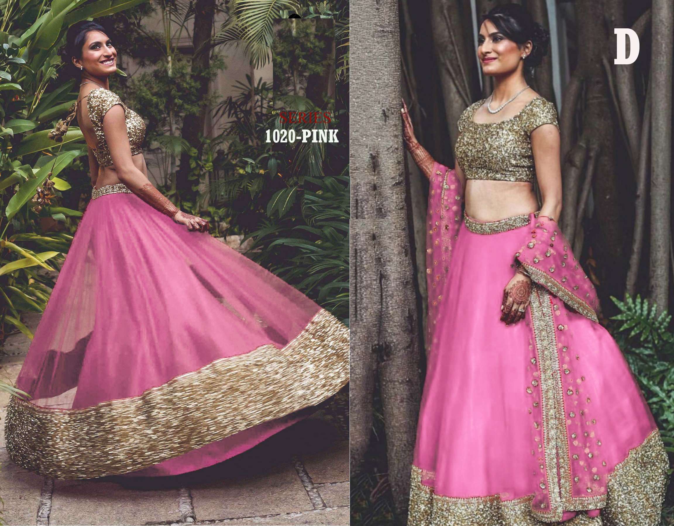 LOVELY PINK COLOR DESIGNER NET FANCY BOLLYWOOD LEHENGA
