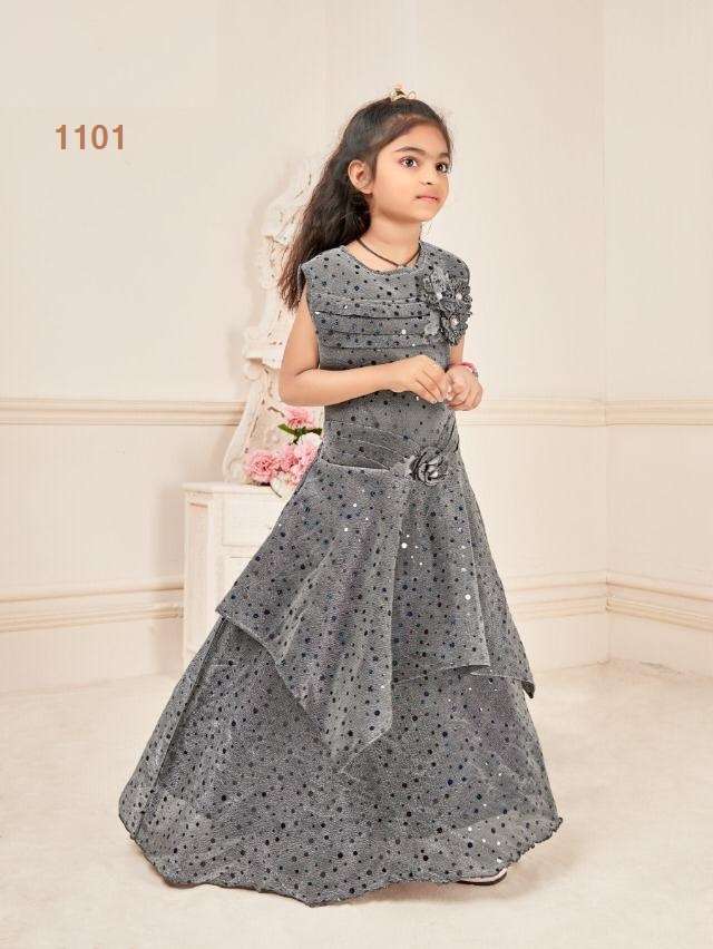 THE PREMIUM DESIGNER KIDS ANARKALI FROCK DRESS BY SHREEMATEE 1101