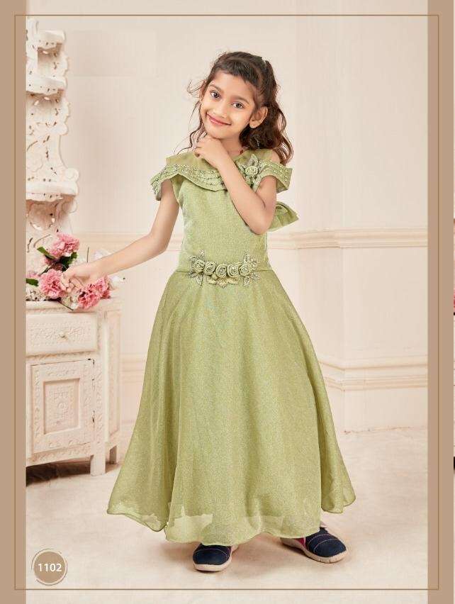 THE PREMIUM DESIGNER KIDS ANARKALI FROCK DRESS BY SHREEMATEE 1102