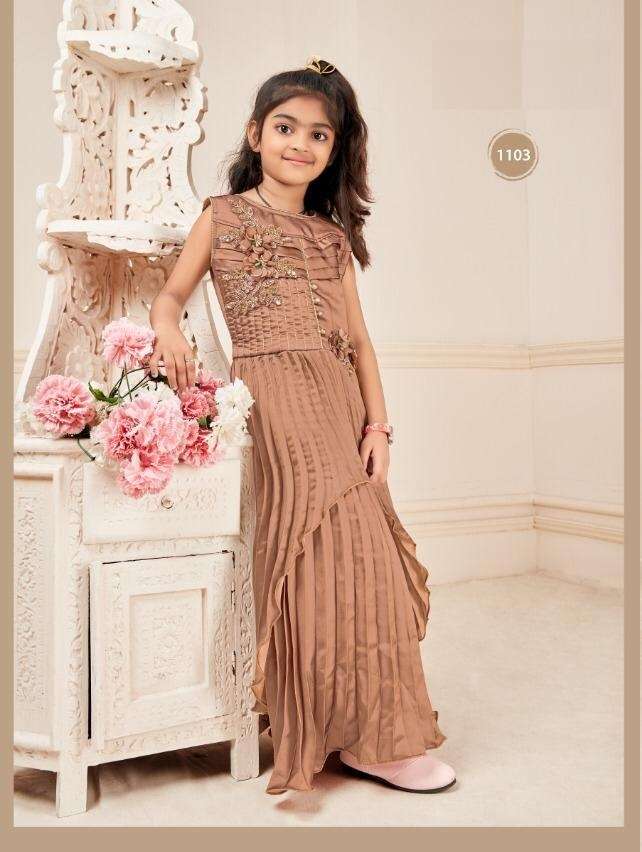 THE PREMIUM DESIGNER KIDS ANARKALI FROCK DRESS BY SHREEMATEE 1103