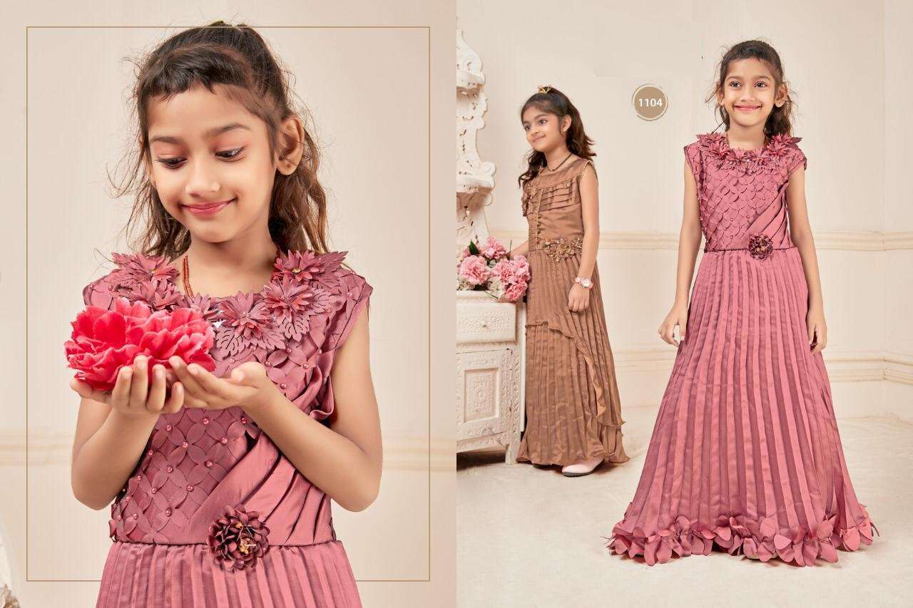 THE PREMIUM DESIGNER KIDS ANARKALI FROCK DRESS BY SHREEMATEE 1104