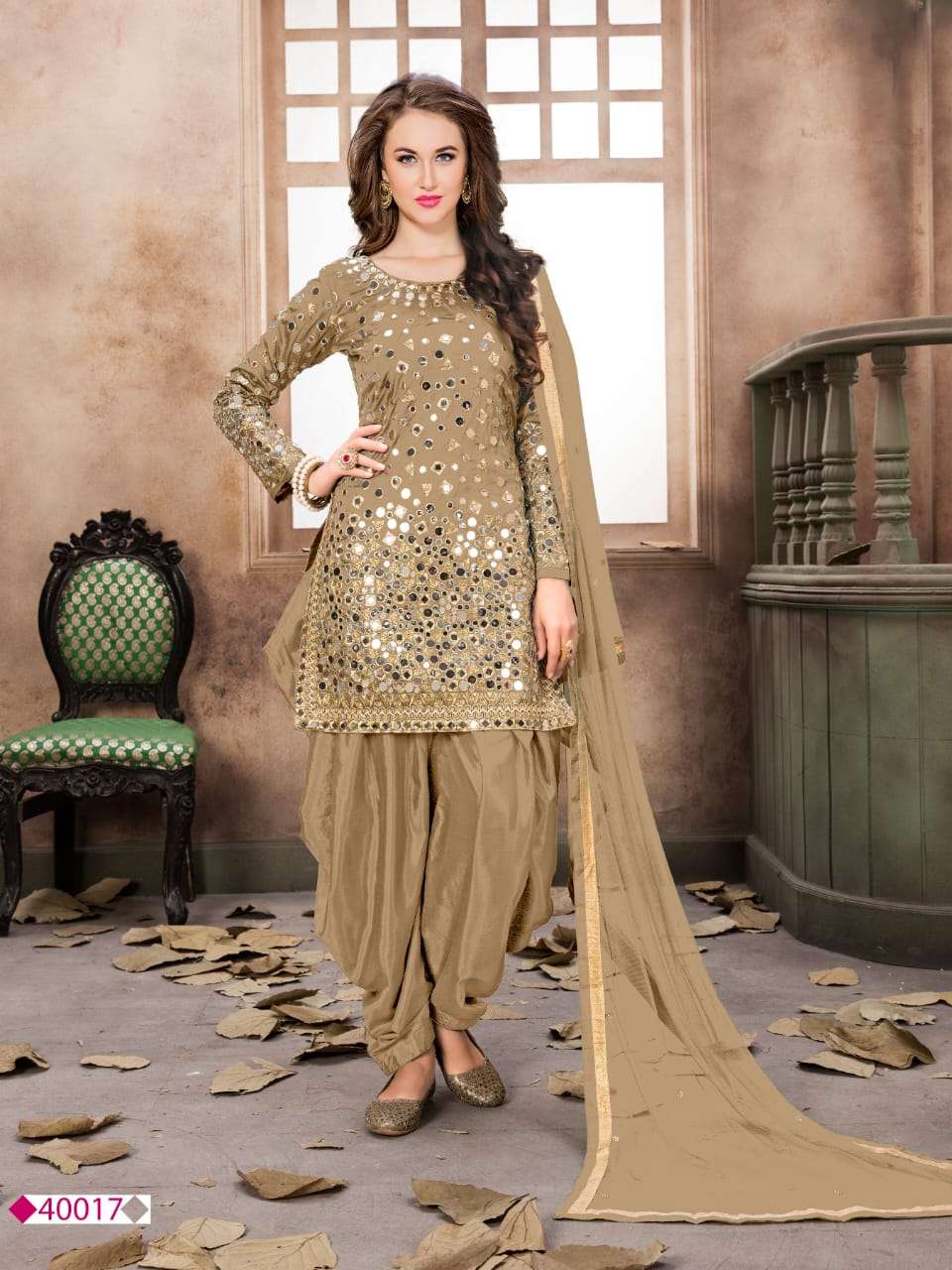AWESOME YELLOW COLOR PATIYALA SUITS DESIGNER WEDDING COLLECTION PARTY WEAR & OCCASIONAL WEAR TAFETA SILK DRESSES AT WHOLESALE
