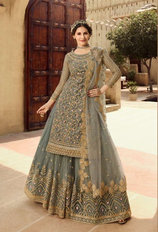 New Designer Gray Color Latest Gown With Price. Buy Online Gown.