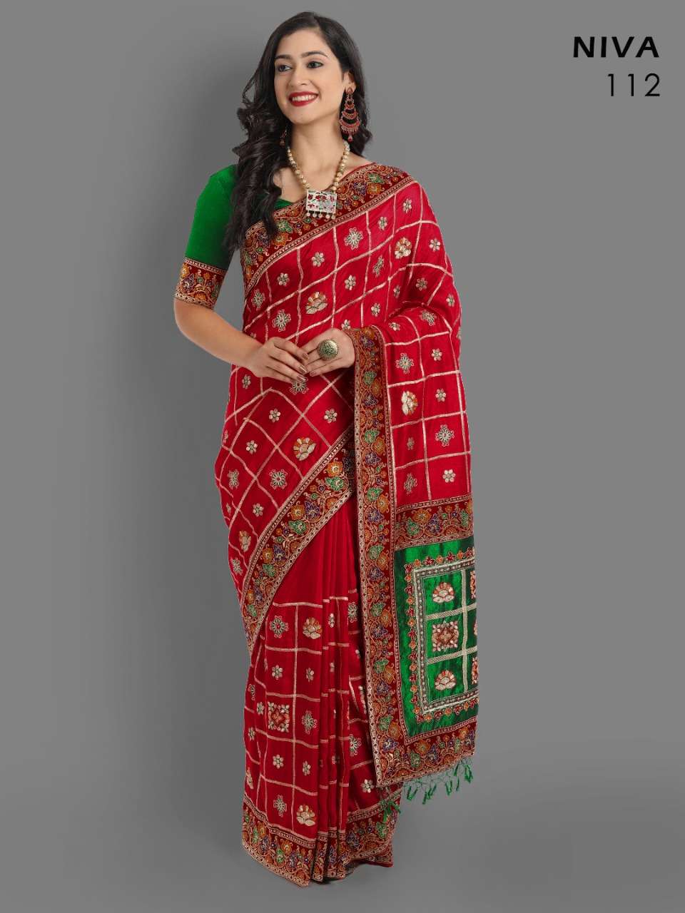 DESIGNER FANCY WEDDING RED PANETAR SILK SAREE EXCLUSIVE COLLECTION 112