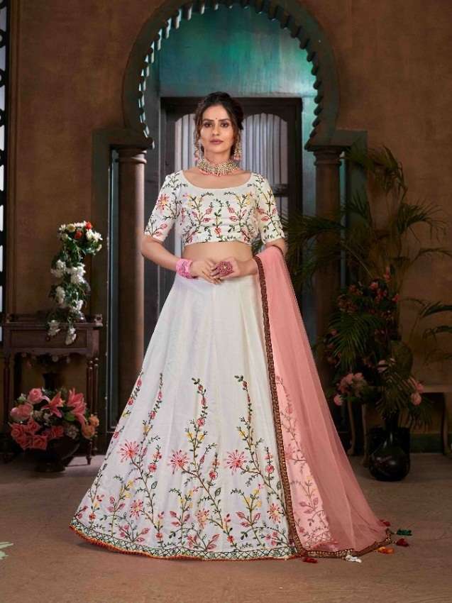 Rosy Pink Mexican Silk Bridal Wedding Lehenga Choli With Khatli Work H –  Anaara ethnic