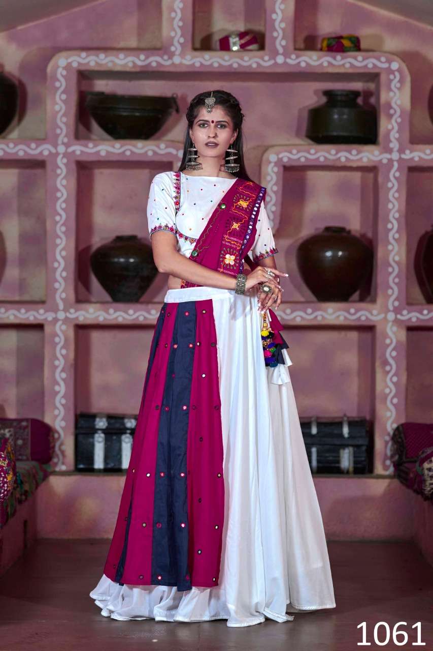 DESIGNER MULTI COLOR NAVRATRI SPECIAL GAMTHI LEHENGA CHOLI IN COTTON 1061