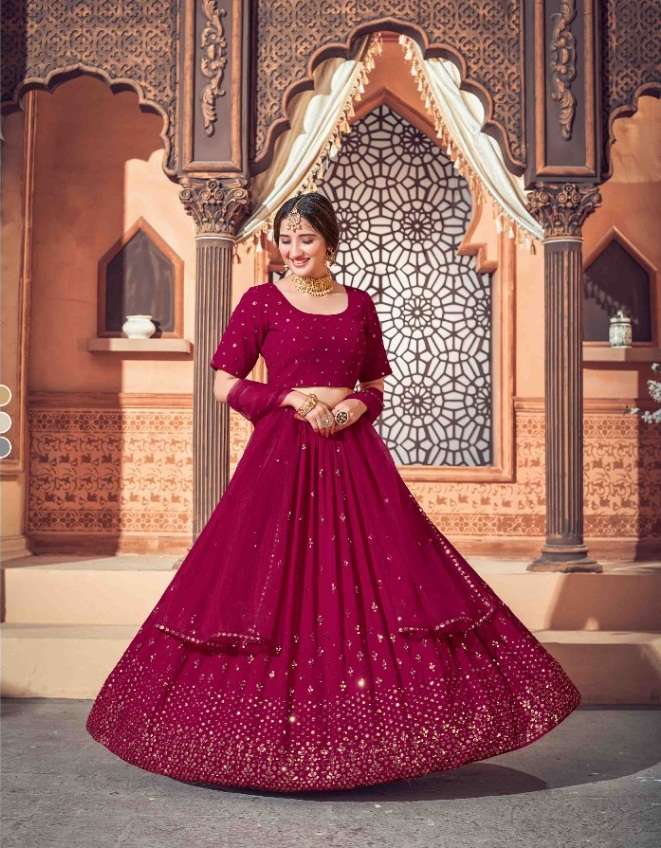 TRENDY FANCY BOLLYWOOD STYLE DIP PINK LEHENGA CHOLI EXCLUSIVE COLLECTION 1723