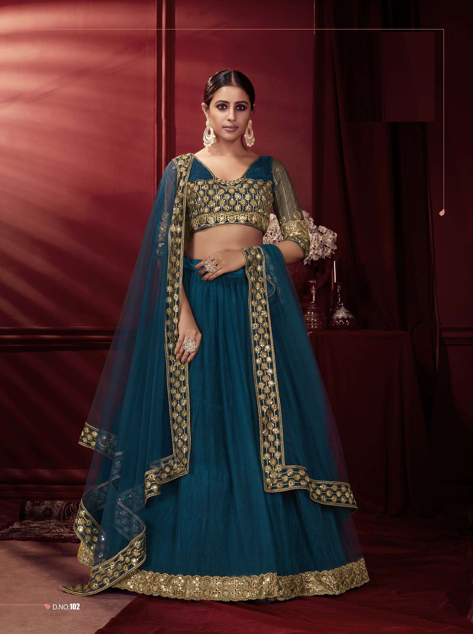 RAMA BLUE DESIGNER FANCY PARTY WEAR EXCLUSIVE LEHENGA CHOLI SHREEMATEE FASHION 102