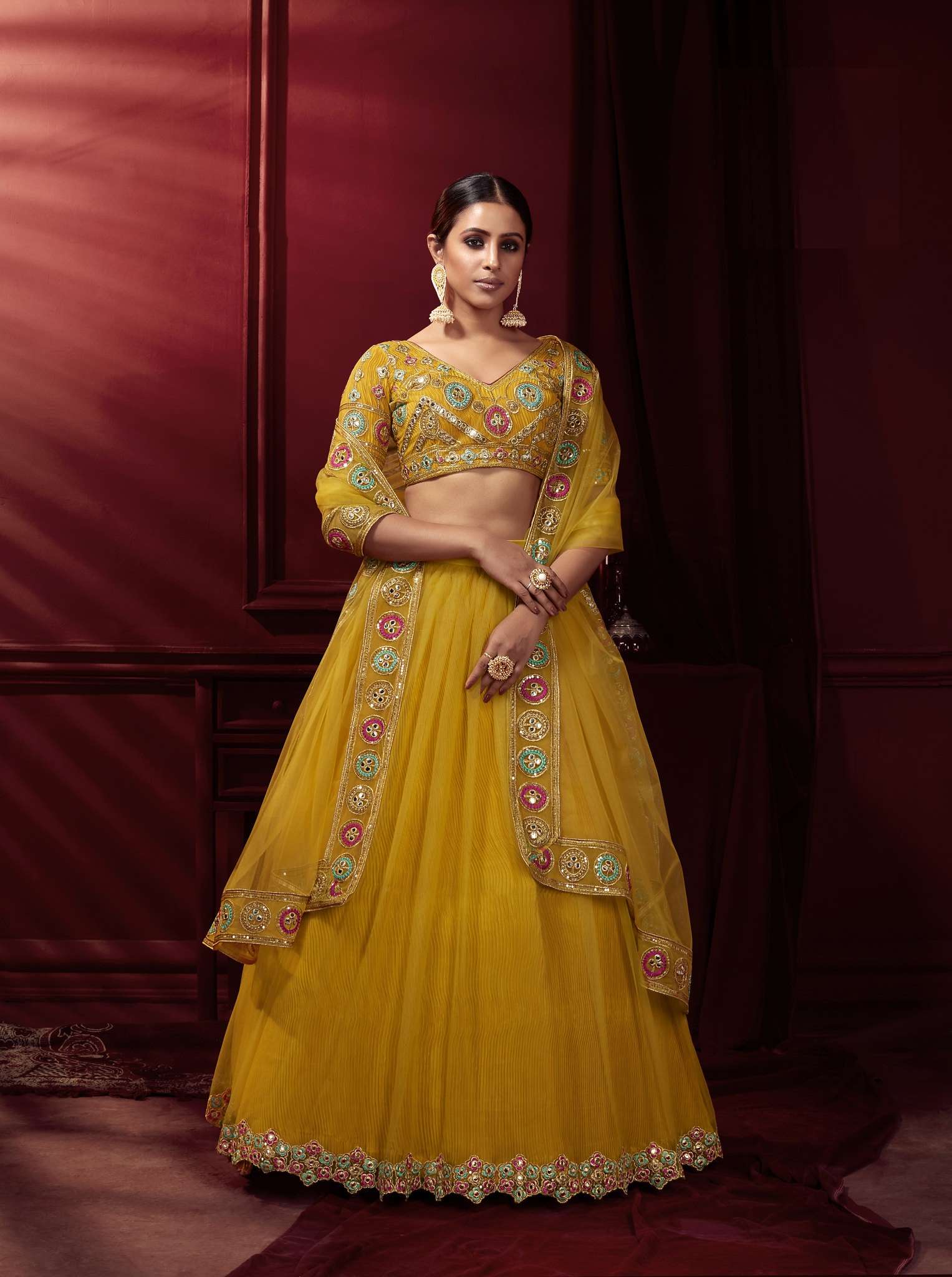 DESIGNER LEHENGA CHOLI DUPATTA - GEORGET LEHENGA - NAYLON MONO NET BLOUSE -  BANARASI INNER - SATIN WORK… | Bridal lehenga online, Indian fashion  trends, Fashion