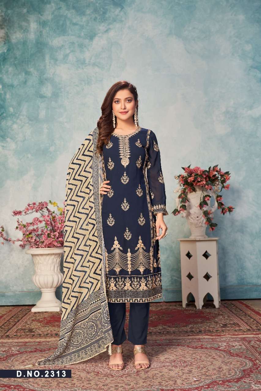 BLUE BEST QUALITY PAKISTANI GEORGETTE SALWAR SUIT AT BEST RATE TW 2313