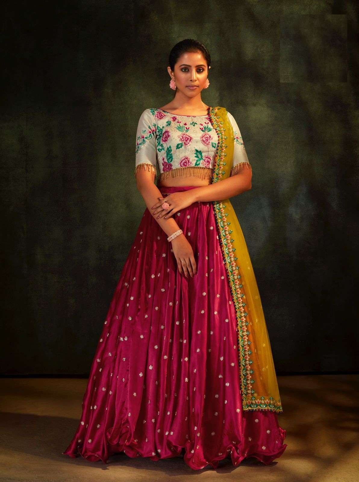 DESIGNER FANCY WEDDING PINK PARTY WEAR LEHENGA CHOLI IN SILK SHREEMATEE BREEZE 112