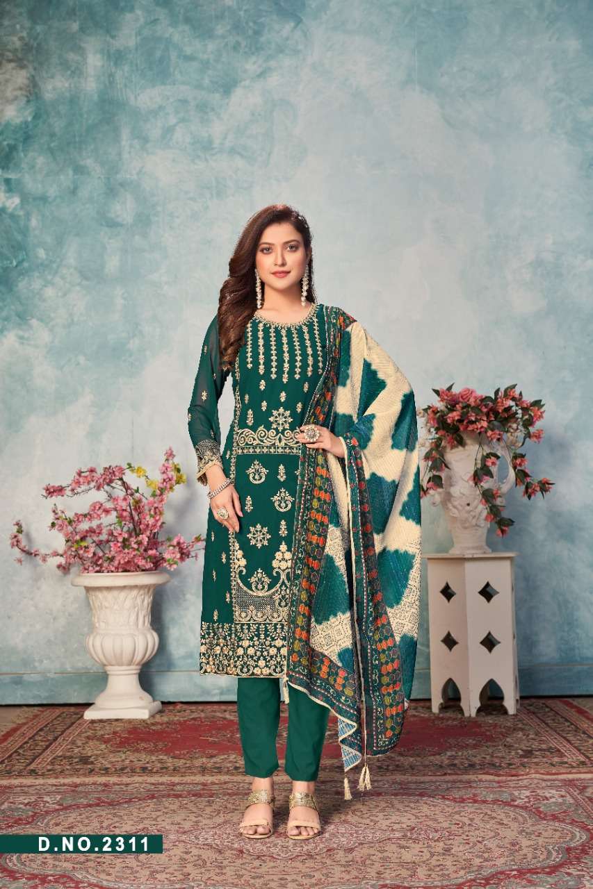 GREEN BEST QUALITY PAKISTANI GEORGETTE SALWAR SUIT AT BEST RATE TW 2311