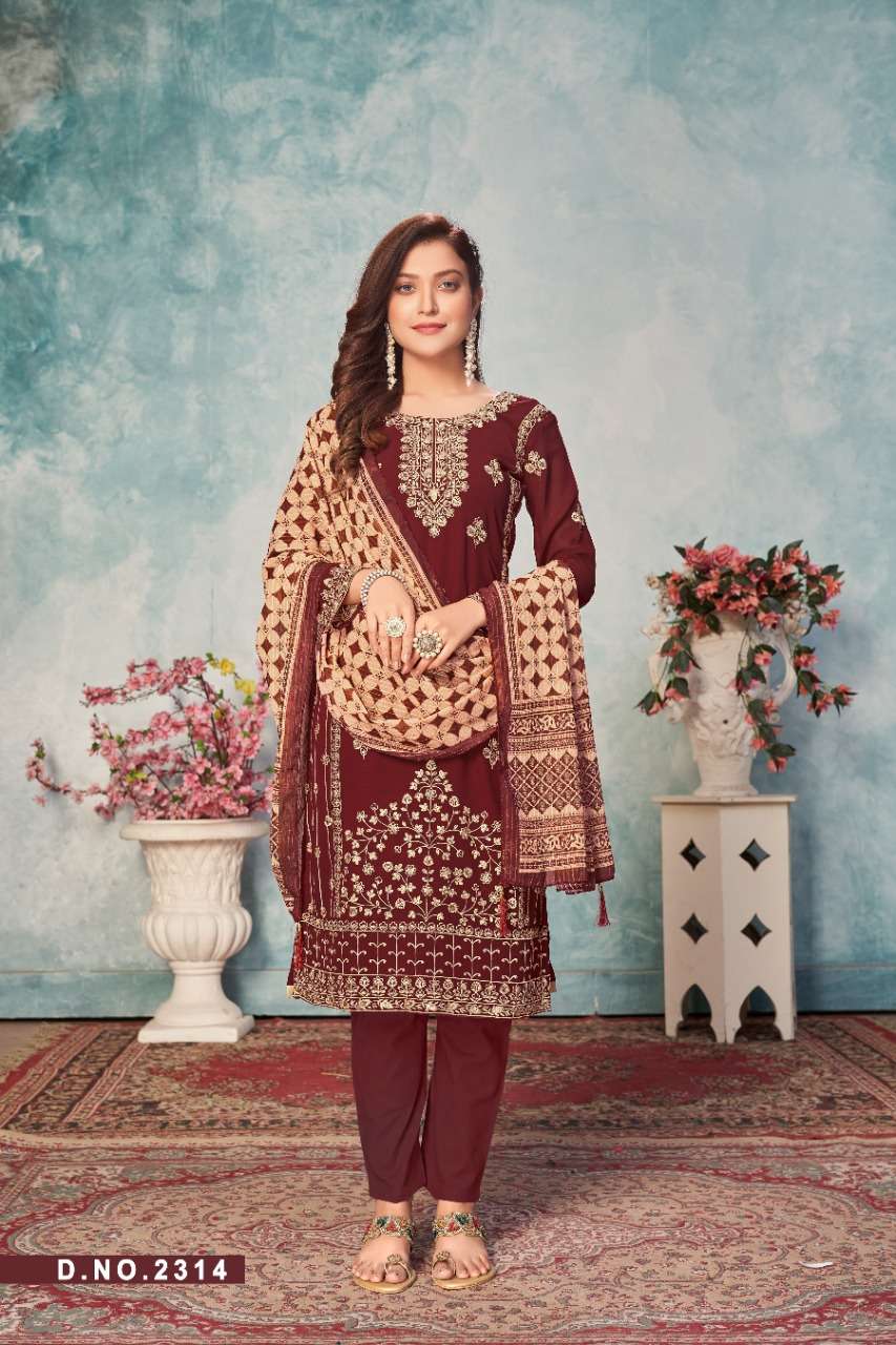 MAROON BEST QUALITY PAKISTANI GEORGETTE SALWAR SUIT AT BEST RATE TW 2314