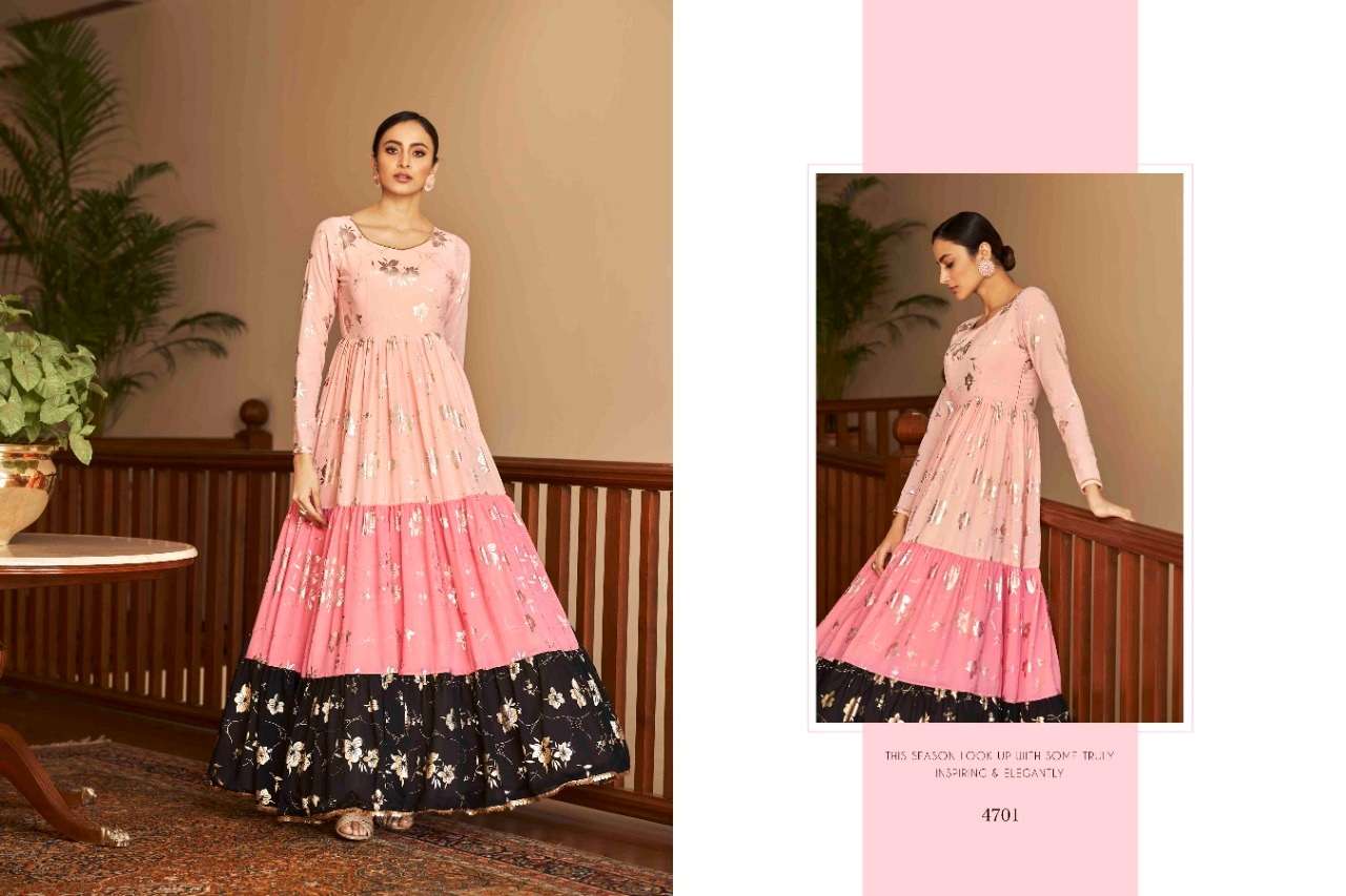 SONALI SHARMA DESIGNER FANCY WEDDING WEAR MULTI COLOR GOWN EXCLUSIVE COLLECTION 4701