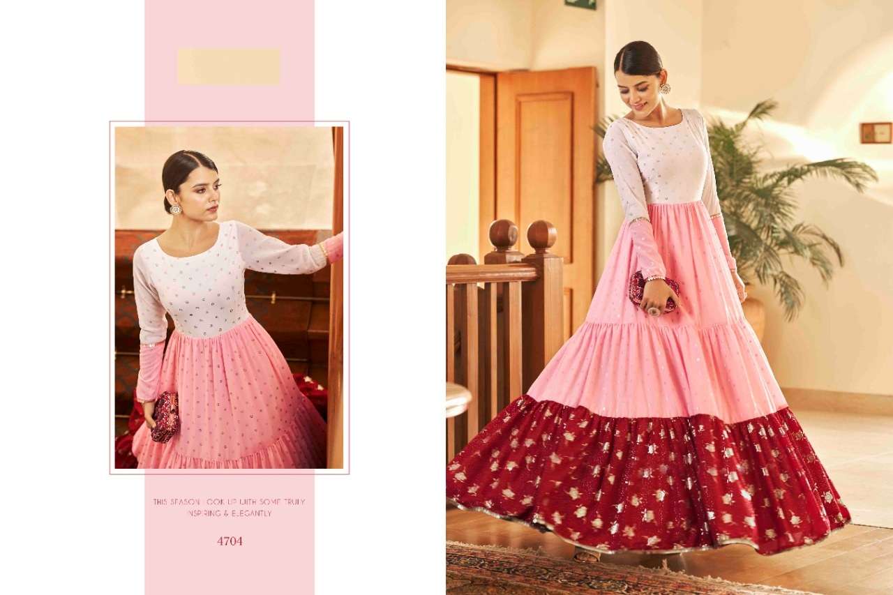 SONALI SHARMA DESIGNER FANCY WEDDING WEAR MULTI COLOR GOWN EXCLUSIVE COLLECTION 4704