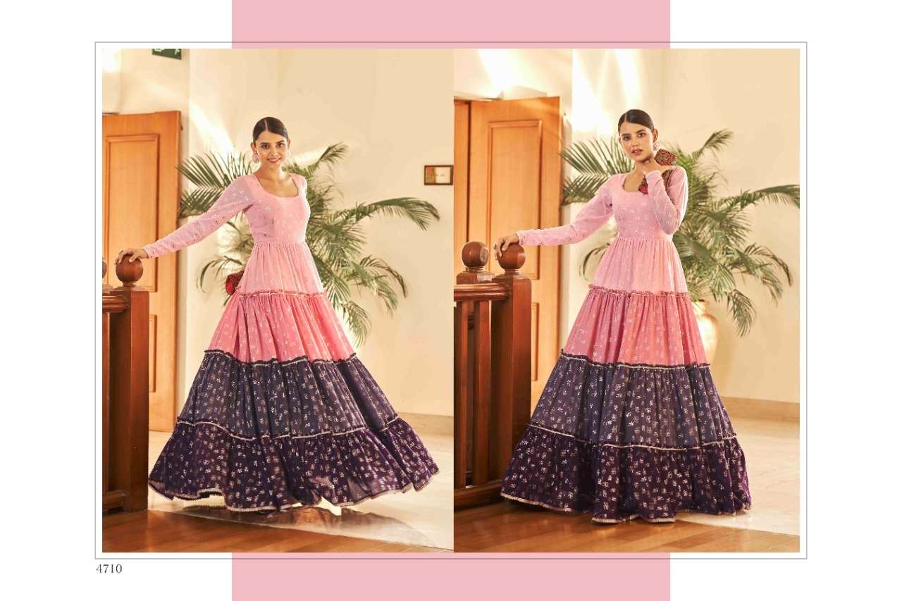 SONALI SHARMA DESIGNER FANCY WEDDING WEAR MULTI COLOR GOWN EXCLUSIVE COLLECTION 4710