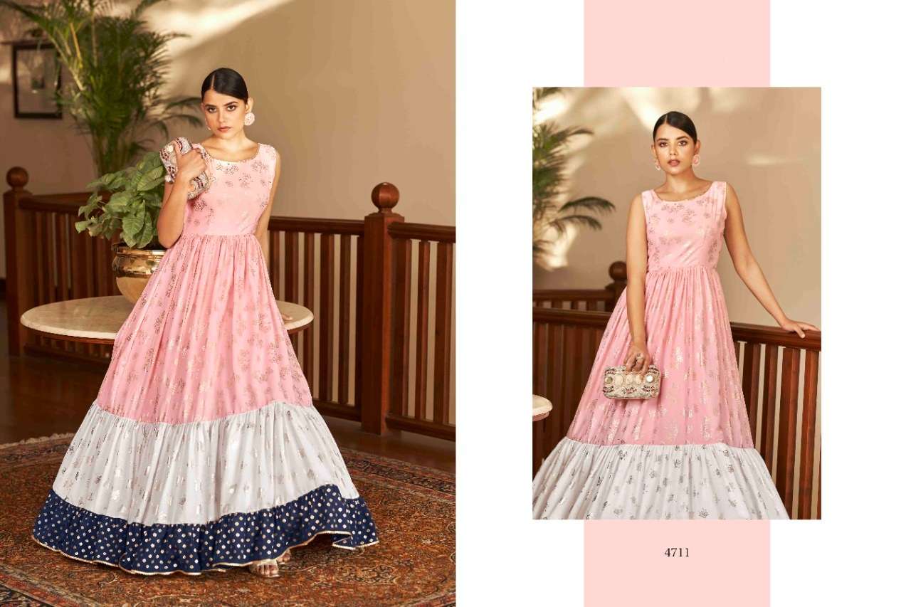 SONALI SHARMA DESIGNER FANCY WEDDING WEAR MULTI COLOR GOWN EXCLUSIVE COLLECTION 4711