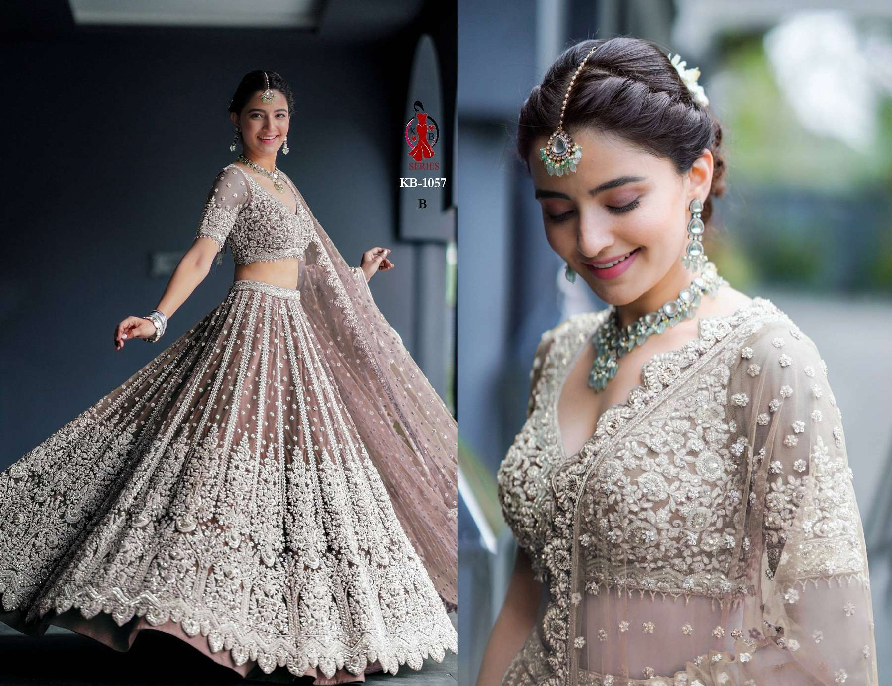 BEST QUALITY DESIGNER BOLLYWOOD WEDDING PARTY WEAR LEHENGA AT WHOLESALE RATE KB1057B